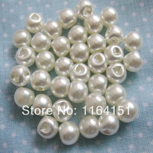 50pcs/lot 8mm Pearl Buttons Round Buttons for Craft Buttons Scrapbooking Products DIY Accessories