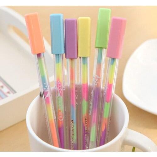 72 Pcs/Lot Rainbow Color Marker Pen for Black Paper Card Album 0.8mm Ballpoint Pens Scrapbook Stationery School Supplies