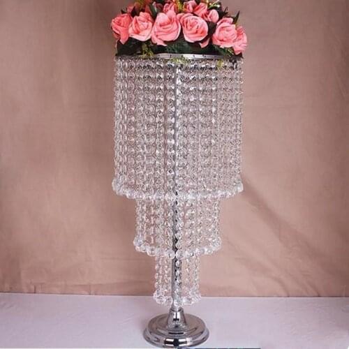 Acrylic Crystal Wedding Centerpiece /Table Centerpiece Metal Flower Ball Holder Vase Wedding Decor Road Leads