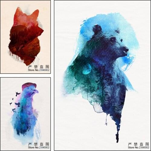 Watercolor animals DIY Diamond Embroidery Painting Wolf and bear Cross Stitch Home Decor Full Mosaic Crafts Kit For Needlework