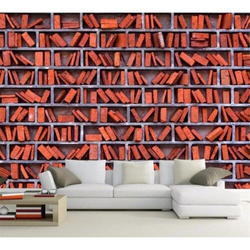 Beibehang Customized Wallpaper Mural 3D HD Fashion Red Brick Frame Restaurant Background Wall Home Decoration papel de parede