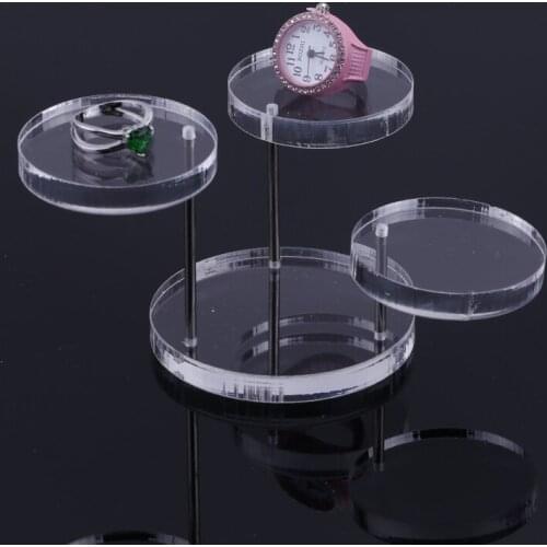 Free Shipping 2pcs 50-70mm Movable 3 Layers Clear Pendants Rings Display Stand,Fashion Jewelry Display
