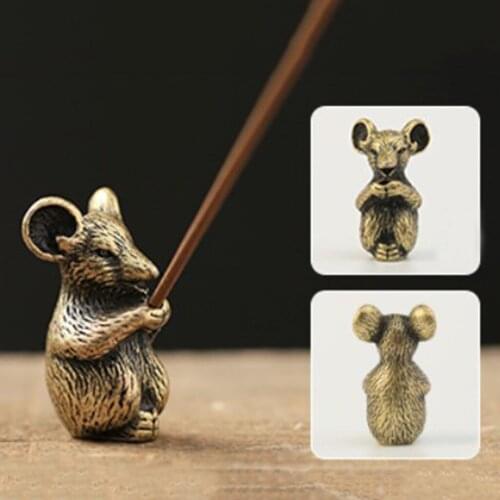 Zodiac Animal Statue Incense Holder for 0.2cm Stick Incenses Home Fengshui Decoration (without Ash Holder, Pure Brass )
