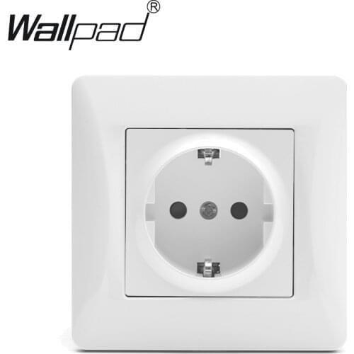 EU Socket Wallpad White High Quality Plastic Panel 110-250V EU Standard Socket Shuko Power Supply Electrical Socket with Claws