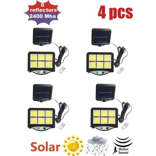 4pcs seperable 3Mode Waterproof Motion Sensor Solar Light Outdoor Street Garden Decor Sunlight Solar Wall Lamp with motion Senso