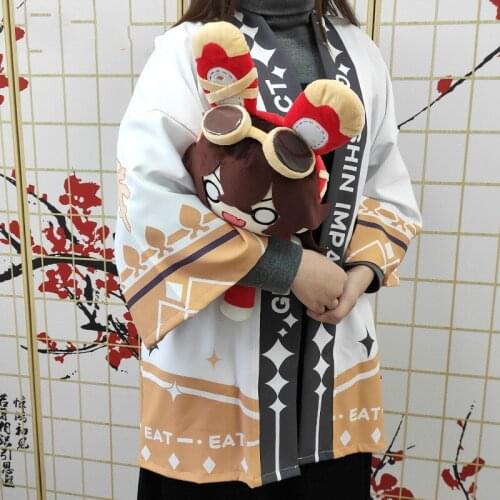 Genshin Impact Paimon Cosplay Haori Women/Men Casual Streetwear 3D Print Japanese Anime Kimono Haori Yukata Costume Accessory