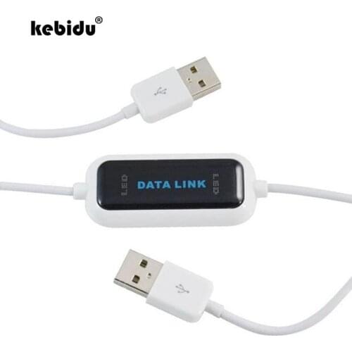 Kebidu USB 2.0 PC To PC Online Share Sync Link Net Direct Data File Transfer Bridge 165CM LED Cable Easy Copy Between 2 Computer