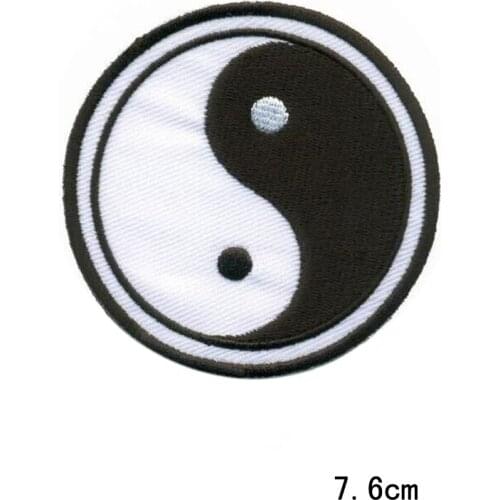 Computer embroidery Yin Yang ying tao hippie retro boho weed embroidered applique iron-on patch