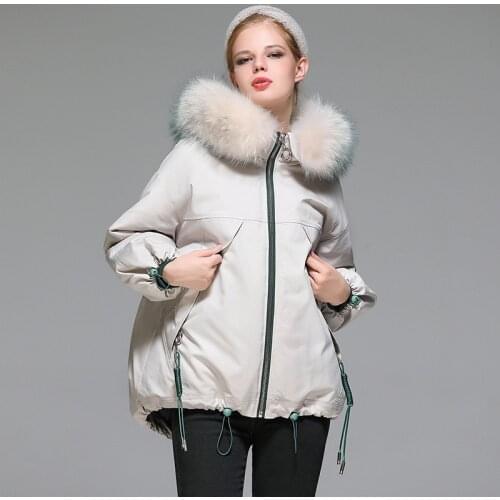 Fashion New Winter White Duck Down Jacket Women Short Fur Collar Parker Korean Thick Warm Jacket Wholesale