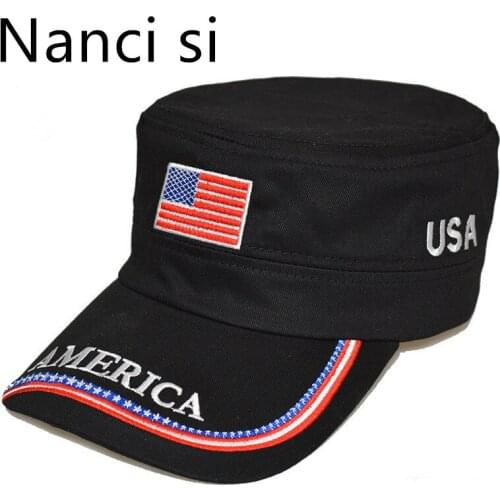 Nanci si USA Flag Eagle Embroidery Flat Snapback Cap US Flag Hat Men Baseball Cap Embroidery Male Letter Cotton Flat Top Dad Hat