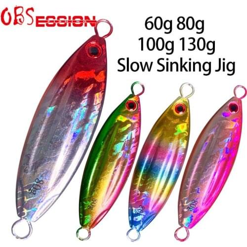 OBSESSION Micro Jig 60g 80g 100g 130g Flat Slow Fall Sinking Jig Lure Hard Metal Lead Artificial Deepsea Fishing Bait Tackle