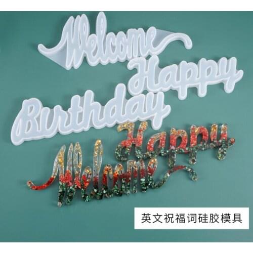 New Transparent Silicone Mould Resin Decorative Craft DIY Blessing Blessing english words Mold epoxy resin molds for jewelry