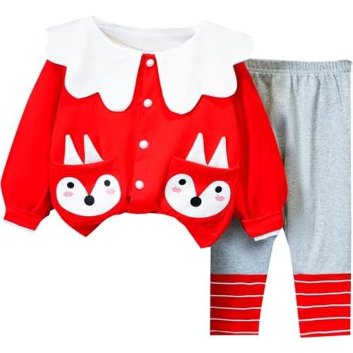 2021 New Newborn Baby Clothes Cute Childrens Clothing Sets Spring Infant Girls Sweet Single-Breasted Jacket Leggings Suit