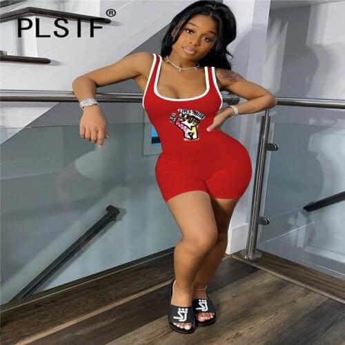 New Fashion Print Short Jumpsuit Summer Slim Romper Women Jumpsuit Cute Sexy Playsuit