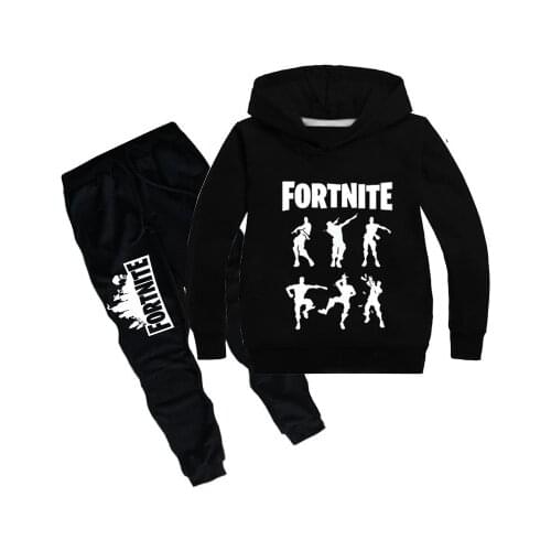 2-16Y Game Fortnite Print Clothing Boys Set Kids Hoodies Tops Sweater Clothes + Trousers Pants 2pcs Set Gifts Toddler Outfit