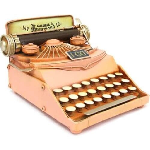 Antique Decor Metal Vintage Pink Typewriter Creative Retro Trinket Miniature Gift Nostalgic Handmade Hand Painted Good Quality