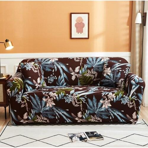 Morden Plant Leaves Sofa Cover Elastic Corner Couch Covers for Living Room Chair Protector Slipcover Home Decor 1/2/3/4 Seater