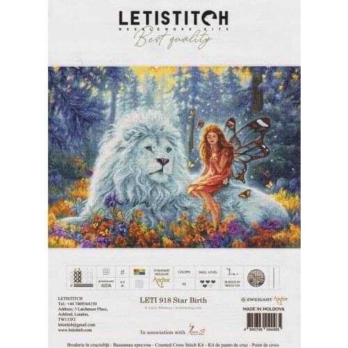 Children outside Cross stitch Handmade 14CT Counted Canvas DIY,Cross-stitch kits,Embroidery -Butterfly Fairy and Lion 63-47