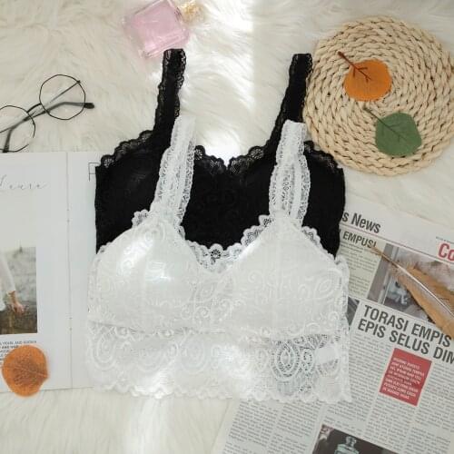 ATHVOTAR Women Lace Tube Top Bralette Sexy With Chest Pad Wireless Tank Top Breathable Base Shockproof Top Bra