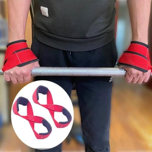 1 Pair Figure 8 Weight Lifting Straps Dead Lift Wrist Strap for Pull-ups Horizontal Bar Powerlifting Gym Fitness Equipment