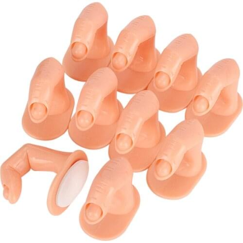 10 Pack Training Practice Fingers Nail Polish Decoration Fingers for Acrylic, Gel and Nail Art Accessory