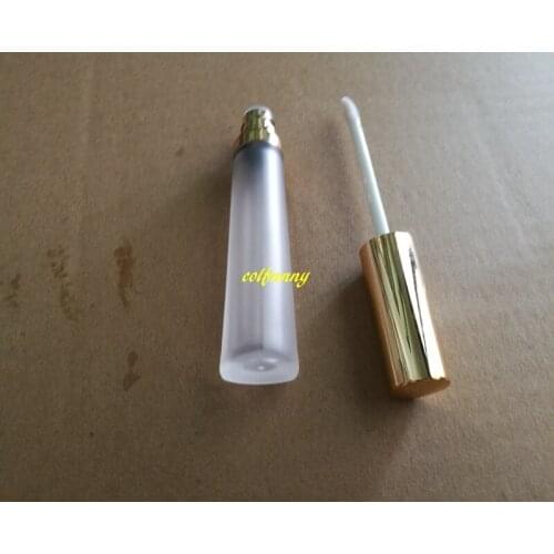 1000pcs/lot 5ml Empty Matte transparent Lip Gloss Tubes 5g Triang Plastic Lip Balm bottle Lipstick Cosmetic Container Gold Cap