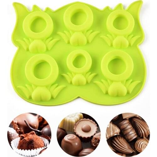 3D Silicone Mold Cake Decoration Soap 6 Cells Mold High Temperature Pudding Jelly Handmade Baking Tool Crafts DIY