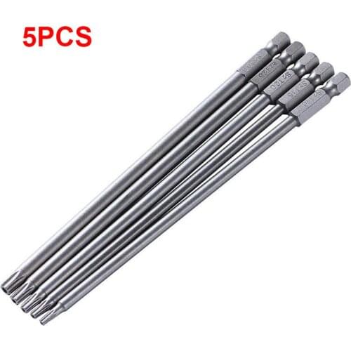 5PCS 150mm Hollow Screwdriver Bit Long Hollow Torx Magnetic Screwdriver Bit With Hole Hand Tool Set Electric Screw Driver Set