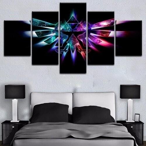 5 Piece Wall Art Canvas Game Poster Princess Character Logo Modern Paintings For Home Decor Living Room Decoration Pictures