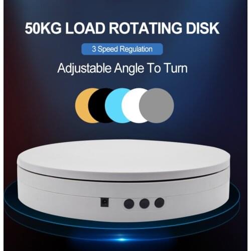 50KG Load-bearing Photography Photo Studio Speed Adjustable Rotating Jewelry Display Stand 360 Degree Electric Product Turntable
