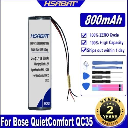 HSABAT QC35 800mAh Battery for Bose QuietComfort QC35 & QC35 II Accumulator 3-wire Batteries