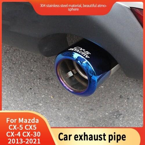 Car Vehicle Exhaust Tail Pipes Stainless Steel Exhaust Tube Tailpipe Muffler Tip Tail For Mazda CX-5 CX5 CX-4 CX-30 2013-2021
