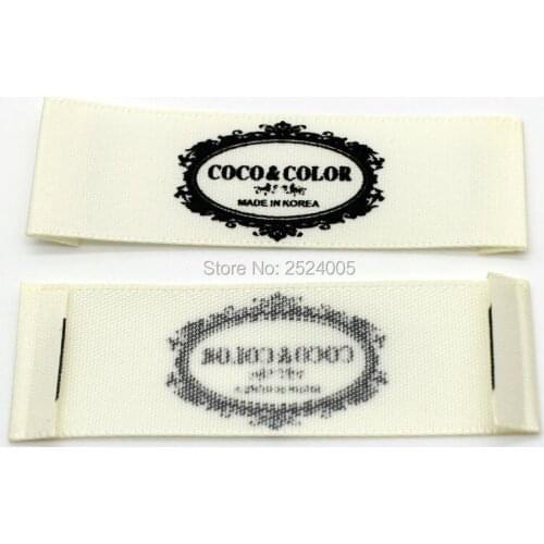 Free shipping custom collar label/clothing satin printed labels/shirt main labels/dress labels/tag printing/logo 1000 pcs a lot