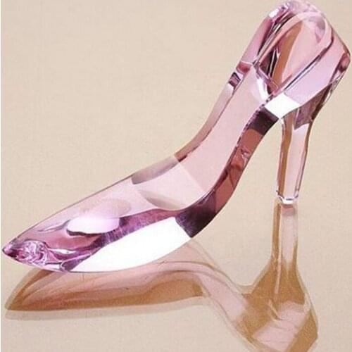New Crystal Glass Decorative Shoe Birthday Wedding Gift Model the Cinderella’s Shoe