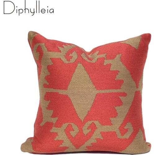 Diphylleia Indian Style Cushion Covers American Country Pastoral Vintage Chenille Jacquard Sofa Pillow Case Farmhouse Decorative