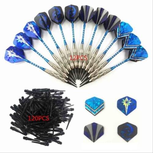12 darts + 16 dart wings + 120 heads Professional Steel Tip All metal Darts Flight With Nice Flights Darts Set customizable Dart