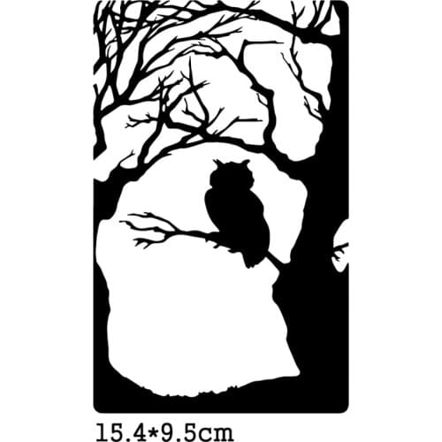 Owl on the tree metal cutting dies cut die mold Owl decor Scrapbook paper craft knife mould blade punch stencils dies 2020 New