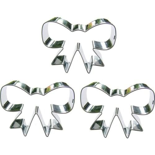 Bowknot shape 3 piece biscuit cutting molds, baking tools, cake decorating soft candy tools