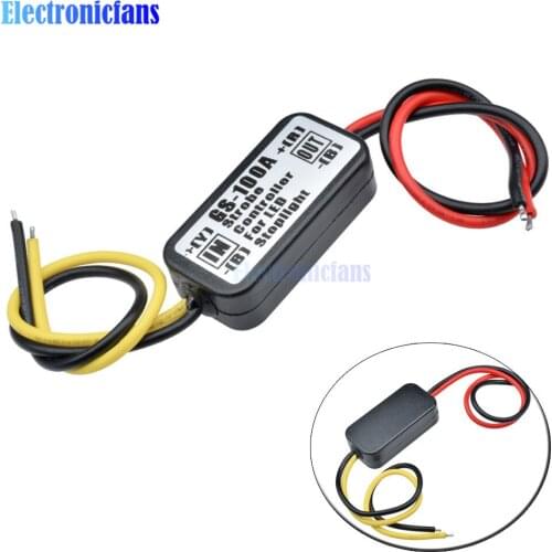 GS-100A LED Brake Lights Strobe Controller Module Tail Light Flash Controller for Car 5-28V with Fast and Slow Flash Warning
