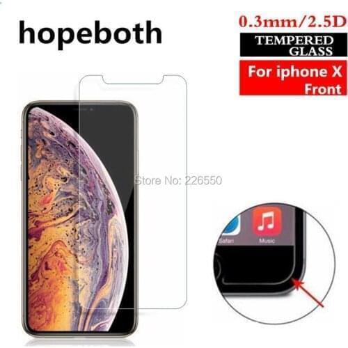 Hopeboth 20pcs/lot Ultra Thin Anti-shatter Tempered Glass screen protector For iPhone X 8 7 6 6s 8plus 7plus 5 5S 5c 4 4S Film