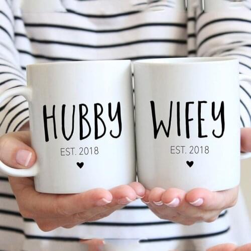 1 Pc Hubby Mug Wedding Gift,Gift for Husband and Wife,Mr and Mrs Wedding Mugs,Custom Mugs,Bridal Shower Gift,Anniversary Gift