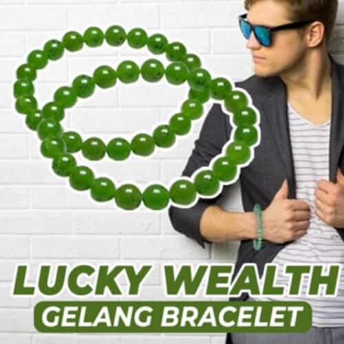 Fashion Natural Green Beads Bracelet Lucky Wealth Gelang Bracelet For Men And Women Accessories Jewelry Gift New Hot Sale