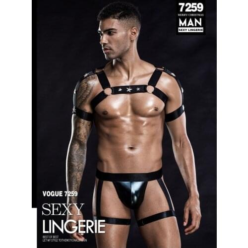 Men Sex Costume Sexy Gay Costumes Nightclub Bondage Outfit Adult Bar Performance Lingerie Balck Sexy Nightclub Role Playing 03