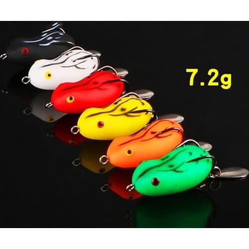 Soft Frog Isca Black Fishing Lure Double Hooks 7.2g Top water Ray Frog Green Yellow Artificial Soft Bait Fishing Tackle