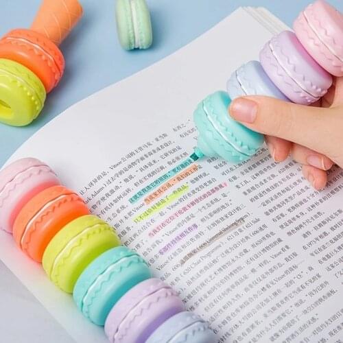 K1KC 6 Macaron Style Highlighters Set Smooth&Easy to Write Multi-Color Highlighter for School Office Study/Notes Pen