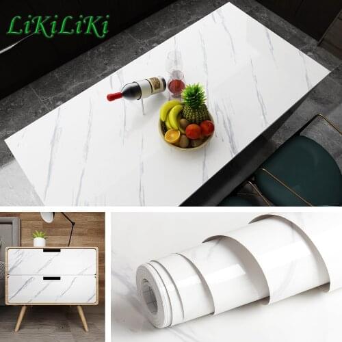 Marble Vinyl Film Self Adhesive Wallpaper for Bathroom Kitchen Cupboard Countertop Contact Paper Waterproof Stickers Home Decor