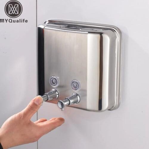 Wall Mount Bathroom Soap Dispenser Shower Liquid Shampoo Bottle Stainless Steel Soap Bottle
