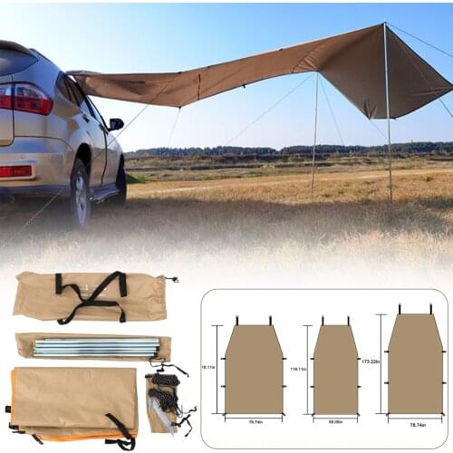 Car Shelter Shade Camping Side Car Roof Top Tent Awning Waterproof UV Portable Camping Tent Automobile Roof Top Rain Canopy New