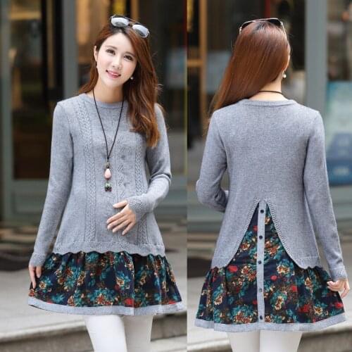 New maternity dress long sleeve knit clothes A dress for pregnant women in spring and Autumn