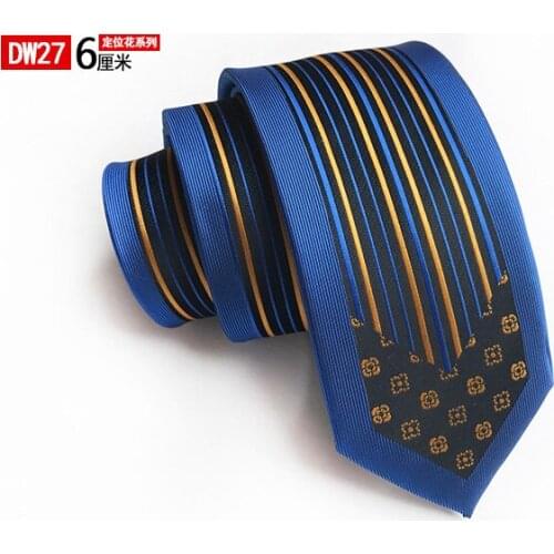 New Fashion Skinny Ties High Craft Panel Necktie Stripe with Floral Pattern